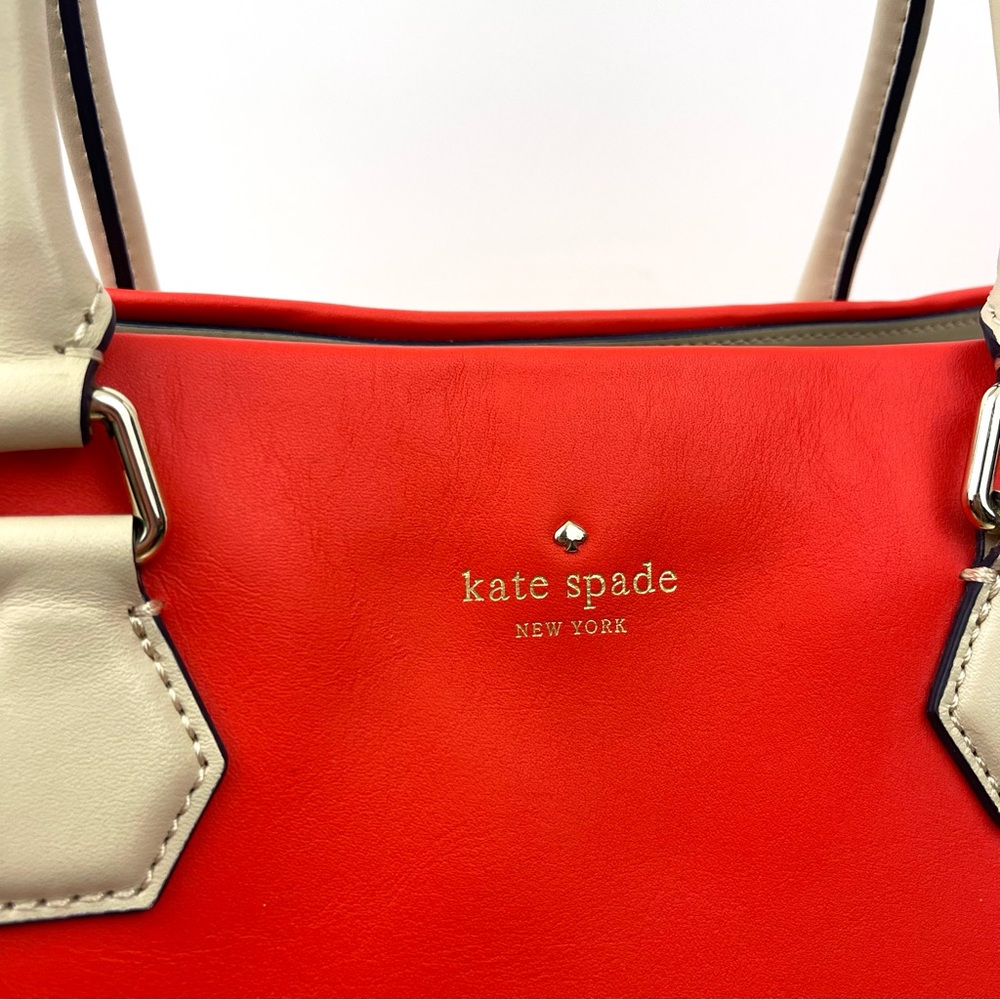 kate spade Red Shoulder Tote with Cream Handles - Picture 3 of 11